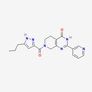 molecular formula C19H20N6O2 B6067573 7-[(3-propyl-1H-pyrazol-5-yl)carbonyl]-2-(3-pyridinyl)-5,6,7,8-tetrahydropyrido[3,4-d]pyrimidin-4(3H)-one 