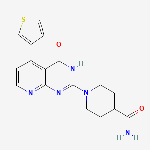 1-[4-oxo-5-(3-thienyl)-3,4-dihydropyrido[2,3-d]pyrimidin-2-yl]-4-piperidinecarboxamide