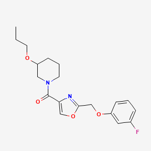 molecular formula C19H23FN2O4 B6067582 1-({2-[(3-fluorophenoxy)methyl]-1,3-oxazol-4-yl}carbonyl)-3-propoxypiperidine 