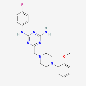 N-(4-fluorophenyl)-6-{[4-(2-methoxyphenyl)-1-piperazinyl]methyl}-1,3,5-triazine-2,4-diamine