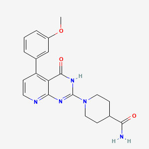 1-[5-(3-methoxyphenyl)-4-oxo-3,4-dihydropyrido[2,3-d]pyrimidin-2-yl]-4-piperidinecarboxamide