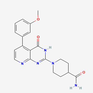 molecular formula C20H21N5O3 B6067587 1-[5-(3-methoxyphenyl)-4-oxo-3,4-dihydropyrido[2,3-d]pyrimidin-2-yl]-4-piperidinecarboxamide 