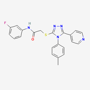 N-(3-fluorophenyl)-2-{[4-(4-methylphenyl)-5-(4-pyridinyl)-4H-1,2,4-triazol-3-yl]thio}acetamide