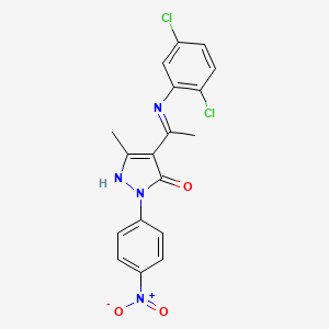 4-{1-[(2,5-dichlorophenyl)amino]ethylidene}-5-methyl-2-(4-nitrophenyl)-2,4-dihydro-3H-pyrazol-3-one