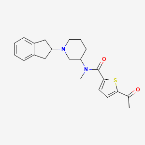 molecular formula C22H26N2O2S B6067629 5-acetyl-N-[1-(2,3-dihydro-1H-inden-2-yl)-3-piperidinyl]-N-methyl-2-thiophenecarboxamide 