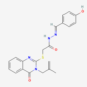 molecular formula C21H20N4O3S B6067656 N'-(4-hydroxybenzylidene)-2-{[3-(2-methyl-2-propen-1-yl)-4-oxo-3,4-dihydro-2-quinazolinyl]thio}acetohydrazide 