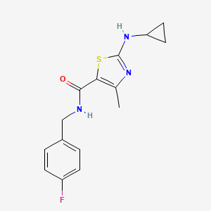 molecular formula C15H16FN3OS B6067670 2-(cyclopropylamino)-N-(4-fluorobenzyl)-4-methyl-1,3-thiazole-5-carboxamide 