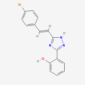 molecular formula C16H12BrN3O B6067675 2-{3-[2-(4-溴苯基)乙烯基]-1H-1,2,4-三唑-5-基}苯酚 