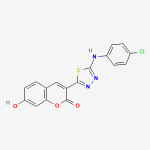 molecular formula C17H10ClN3O3S B6067680 3-{5-[(4-chlorophenyl)amino]-1,3,4-thiadiazol-2-yl}-7-hydroxy-2H-chromen-2-one 