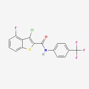 3-chloro-4-fluoro-N-[4-(trifluoromethyl)phenyl]-1-benzothiophene-2-carboxamide