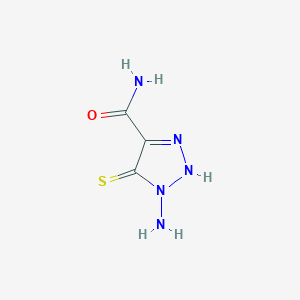 molecular formula C3H5N5OS B060677 1-Amino-5-mercapto-1H-1,2,3-triazole-4-carboxamide CAS No. 163728-27-6