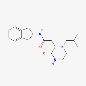 N-(2,3-dihydro-1H-inden-2-yl)-2-(1-isobutyl-3-oxo-2-piperazinyl)acetamide