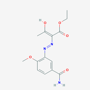 molecular formula C14H17N3O5 B6067731 ethyl 2-{[5-(aminocarbonyl)-2-methoxyphenyl]hydrazono}-3-oxobutanoate 