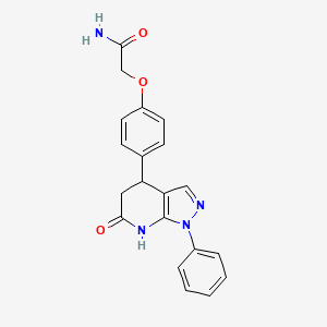 2-[4-(6-oxo-1-phenyl-4,5,6,7-tetrahydro-1H-pyrazolo[3,4-b]pyridin-4-yl)phenoxy]acetamide