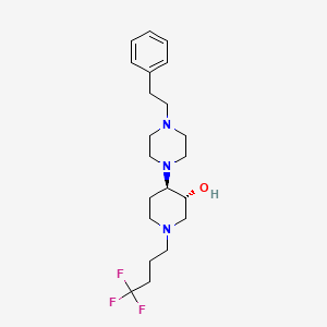 molecular formula C21H32F3N3O B6067758 (3R*,4R*)-4-[4-(2-phenylethyl)-1-piperazinyl]-1-(4,4,4-trifluorobutyl)-3-piperidinol 