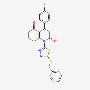 1-[5-(benzylthio)-1,3,4-thiadiazol-2-yl]-4-(4-fluorophenyl)-4,6,7,8-tetrahydroquinoline-2,5(1H,3H)-dione