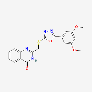 molecular formula C19H16N4O4S B6067780 2-({[5-(3,5-dimethoxyphenyl)-1,3,4-oxadiazol-2-yl]thio}methyl)-4(3H)-quinazolinone 