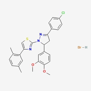 2-[3-(4-chlorophenyl)-5-(3,4-dimethoxyphenyl)-4,5-dihydro-1H-pyrazol-1-yl]-4-(2,5-dimethylphenyl)-1,3-thiazole hydrobromide