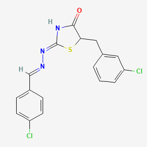 molecular formula C17H13Cl2N3OS B6067795 4-chlorobenzaldehyde [5-(3-chlorobenzyl)-4-oxo-1,3-thiazolidin-2-ylidene]hydrazone 