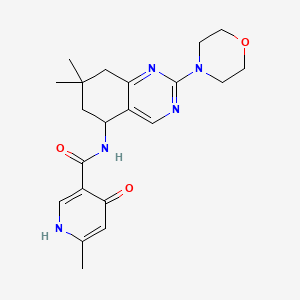 molecular formula C21H27N5O3 B6067797 N-[7,7-dimethyl-2-(4-morpholinyl)-5,6,7,8-tetrahydro-5-quinazolinyl]-6-methyl-4-oxo-1,4-dihydro-3-pyridinecarboxamide 