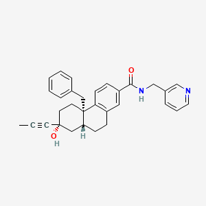 molecular formula C31H32N2O2 B606780 2-菲咯烷甲酰胺，4b,5,6,7,8,8a,9,10-八氢-7-羟基-4b-(苯甲基)-7-(1-炔丙基)-N-(3-吡啶基甲基)-，(4bS,7R,8aR)- CAS No. 305821-96-9