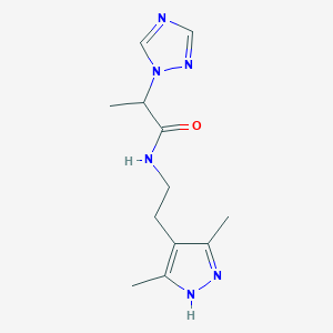 N-[2-(3,5-dimethyl-1H-pyrazol-4-yl)ethyl]-2-(1H-1,2,4-triazol-1-yl)propanamide trifluoroacetate