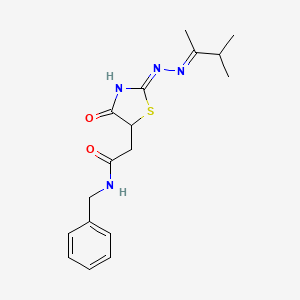 N-benzyl-2-{2-[(1,2-dimethylpropylidene)hydrazono]-4-hydroxy-2,5-dihydro-1,3-thiazol-5-yl}acetamide