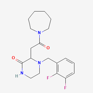 3-[2-(1-azepanyl)-2-oxoethyl]-4-(2,3-difluorobenzyl)-2-piperazinone