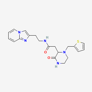 molecular formula C20H23N5O2S B6067823 N-(2-imidazo[1,2-a]pyridin-2-ylethyl)-2-[3-oxo-1-(2-thienylmethyl)-2-piperazinyl]acetamide 