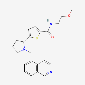 molecular formula C22H25N3O2S B6067830 5-[1-(5-isoquinolinylmethyl)-2-pyrrolidinyl]-N-(2-methoxyethyl)-2-thiophenecarboxamide 