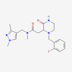 N-[(1,3-dimethyl-1H-pyrazol-4-yl)methyl]-2-[1-(2-fluorobenzyl)-3-oxo-2-piperazinyl]-N-methylacetamide