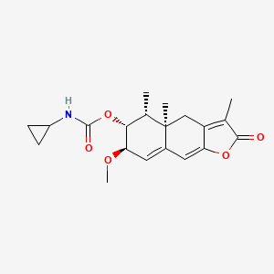 molecular formula C20H25NO5 B606787 碳酸，环丙基-，(4aR,5R,6R,7R)-2,4,4a,5,6,7-六氢-7-甲氧基-3,4a,5-三甲基-2-氧代萘并(2,3-b)呋喃-6-基酯 CAS No. 532435-68-0