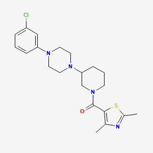 molecular formula C21H27ClN4OS B6067897 1-(3-chlorophenyl)-4-{1-[(2,4-dimethyl-1,3-thiazol-5-yl)carbonyl]-3-piperidinyl}piperazine 