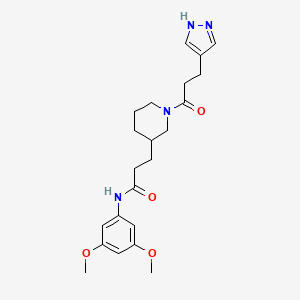 molecular formula C22H30N4O4 B6067903 N-(3,5-dimethoxyphenyl)-3-{1-[3-(1H-pyrazol-4-yl)propanoyl]-3-piperidinyl}propanamide 