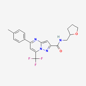 molecular formula C20H19F3N4O2 B6067930 5-(4-methylphenyl)-N-(tetrahydro-2-furanylmethyl)-7-(trifluoromethyl)pyrazolo[1,5-a]pyrimidine-2-carboxamide 