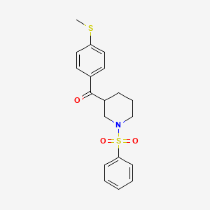 molecular formula C19H21NO3S2 B6067939 [4-(methylthio)phenyl][1-(phenylsulfonyl)-3-piperidinyl]methanone 