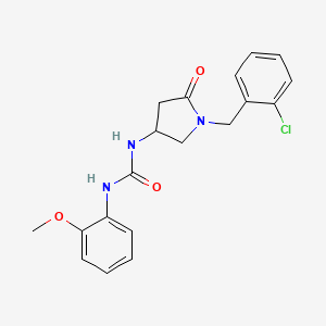 molecular formula C19H20ClN3O3 B6067960 N-[1-(2-chlorobenzyl)-5-oxo-3-pyrrolidinyl]-N'-(2-methoxyphenyl)urea 