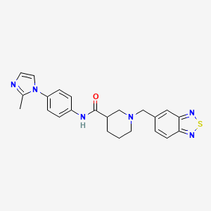 molecular formula C23H24N6OS B6067966 1-(2,1,3-benzothiadiazol-5-ylmethyl)-N-[4-(2-methyl-1H-imidazol-1-yl)phenyl]-3-piperidinecarboxamide 