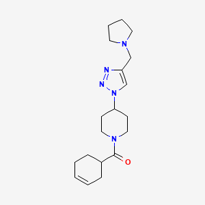 molecular formula C19H29N5O B6067971 1-(3-cyclohexen-1-ylcarbonyl)-4-[4-(1-pyrrolidinylmethyl)-1H-1,2,3-triazol-1-yl]piperidine trifluoroacetate 