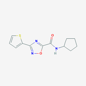 molecular formula C12H13N3O2S B6067987 N-cyclopentyl-3-(2-thienyl)-1,2,4-oxadiazole-5-carboxamide 