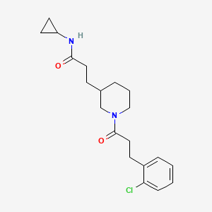 molecular formula C20H27ClN2O2 B6067989 3-{1-[3-(2-chlorophenyl)propanoyl]-3-piperidinyl}-N-cyclopropylpropanamide 