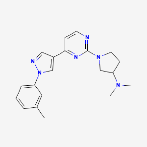 molecular formula C20H24N6 B6067992 N,N-dimethyl-1-{4-[1-(3-methylphenyl)-1H-pyrazol-4-yl]-2-pyrimidinyl}-3-pyrrolidinamine 