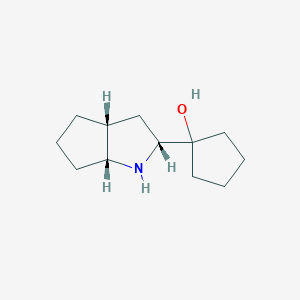 molecular formula C12H21NO B060680 (2R,3aR,6aR)-2-(1-Hydroxycyclopentyl)octahydrocyclopenta[b]pyrrole CAS No. 184032-78-8