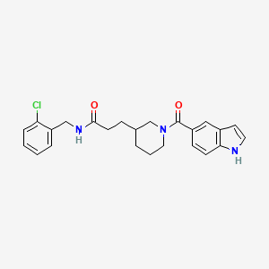 molecular formula C24H26ClN3O2 B6068001 N-(2-chlorobenzyl)-3-[1-(1H-indol-5-ylcarbonyl)-3-piperidinyl]propanamide 