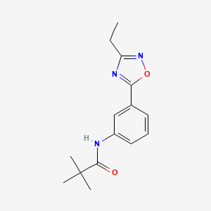 molecular formula C15H19N3O2 B6068032 N-[3-(3-ethyl-1,2,4-oxadiazol-5-yl)phenyl]-2,2-dimethylpropanamide 