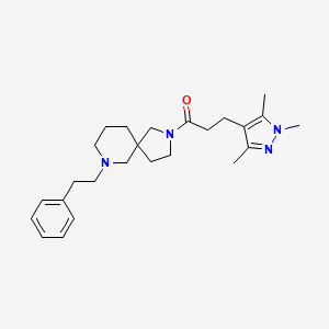 molecular formula C25H36N4O B6068034 7-(2-phenylethyl)-2-[3-(1,3,5-trimethyl-1H-pyrazol-4-yl)propanoyl]-2,7-diazaspiro[4.5]decane 