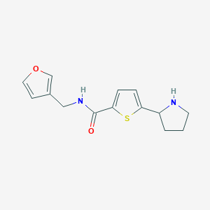 molecular formula C14H16N2O2S B6068050 N-(3-furylmethyl)-5-(2-pyrrolidinyl)-2-thiophenecarboxamide trifluoroacetate 