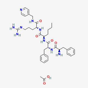 molecular formula C38H53N9O6 B606806 D-精氨酰胺，D-苯丙氨酰-D-苯丙氨酰-D-正亮氨酰-N-(4-吡啶基甲基)-，乙酸盐（1:1） CAS No. 958873-83-1
