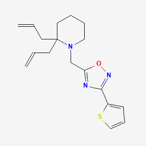 molecular formula C18H23N3OS B6068063 2,2-diallyl-1-{[3-(2-thienyl)-1,2,4-oxadiazol-5-yl]methyl}piperidine 