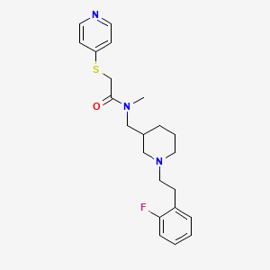 molecular formula C22H28FN3OS B6068068 N-({1-[2-(2-fluorophenyl)ethyl]-3-piperidinyl}methyl)-N-methyl-2-(4-pyridinylthio)acetamide 